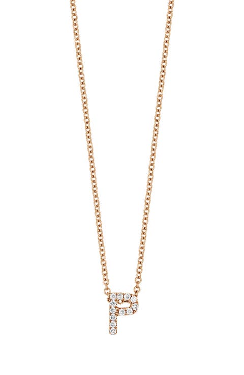 Diamond Pavé Initial Pendant Necklace