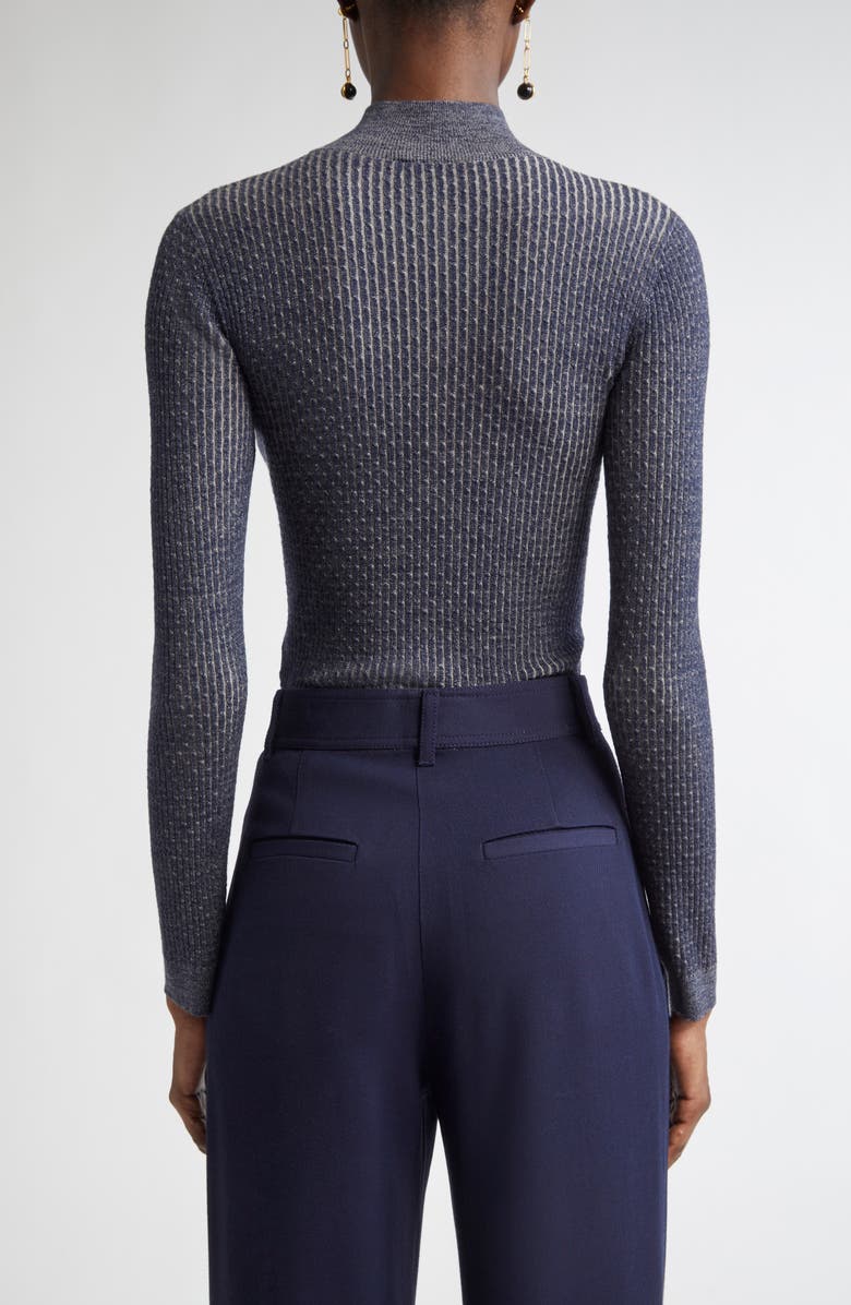 ST. JOHN Vanis Fine Gauge Cable Stitch Sweater, Alternate, color, Navy/ Taupe