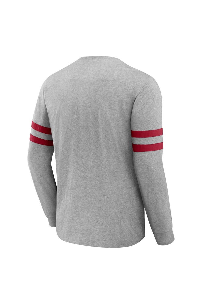 Men's NFL x Darius Rucker Collection by Fanatics Heather Gray Atlanta Falcons Henley Long Sleeve T-Shirt, Alternate, color, Heather Gray