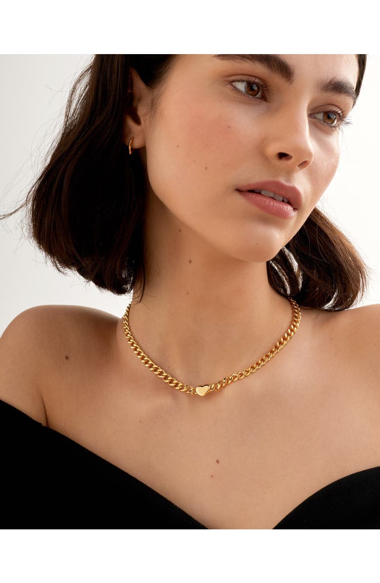 Katie Loxton Allure Waterproof Gold Heart Chain Necklace, Alternate, color, Gold