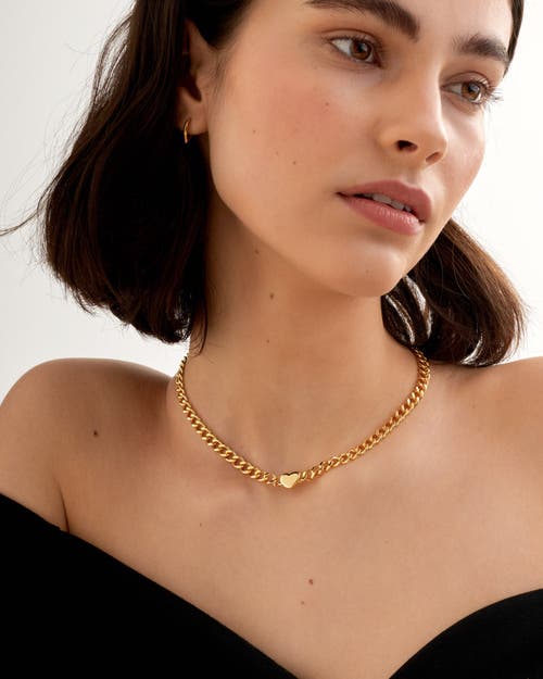 Katie Loxton Allure Waterproof Gold Heart Chain Necklace In Gold