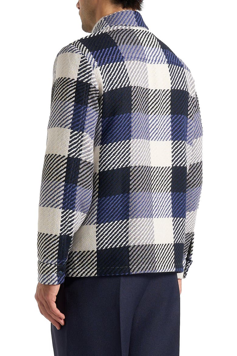 Rune Unisex Check Overshirt, Alternate, color, Navy