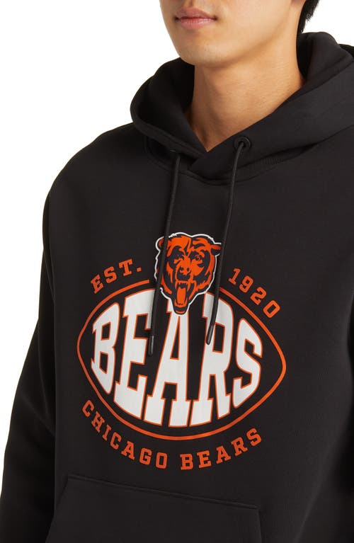 Hugo Boss Nfl Chicago Bears Cotton Blend Printed Regular Fit Hoodie In Chicago Bears Black