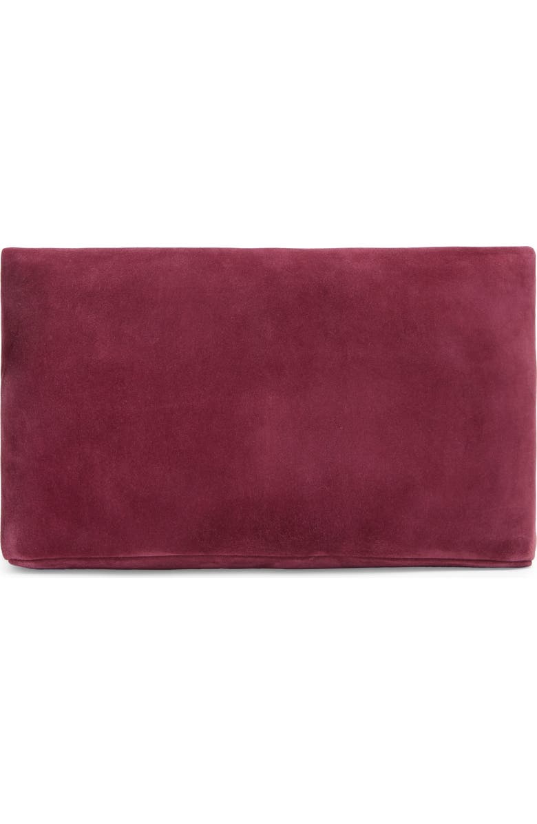 Saint Laurent XXL Cassandre Suede Envelope Clutch, Alternate, color, Deep Fuchsia