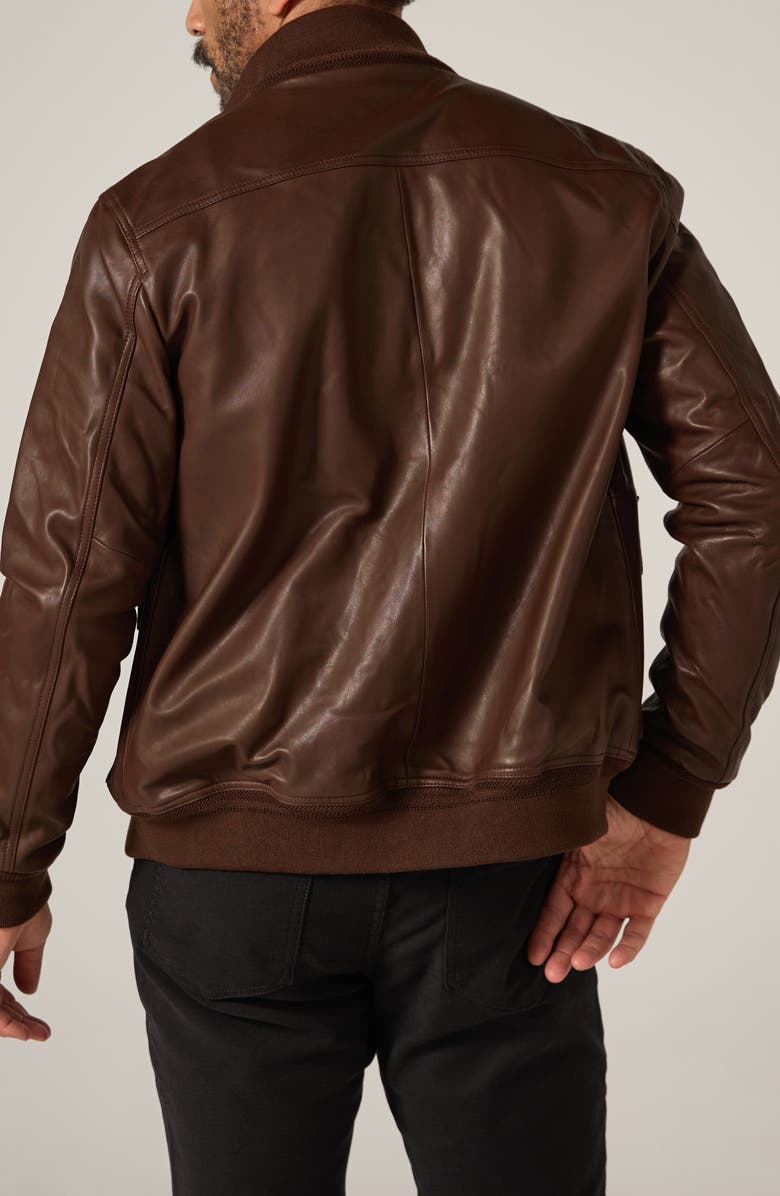 7 Diamonds Pathfinder Genuine Leather Jacket, Alternate, color, Chocolate
