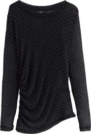 NEXT Ruched Mesh Sparkle Top