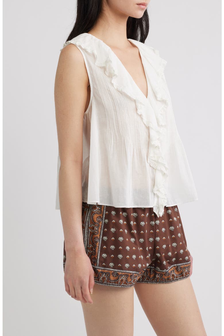 Hilda Pintucked Sleeveless Organic Cotton Top (Nordstrom Exclusive), Alternate, color, SALT