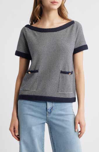 FRAME The Stripe Boat Neck Cashmere Sweater