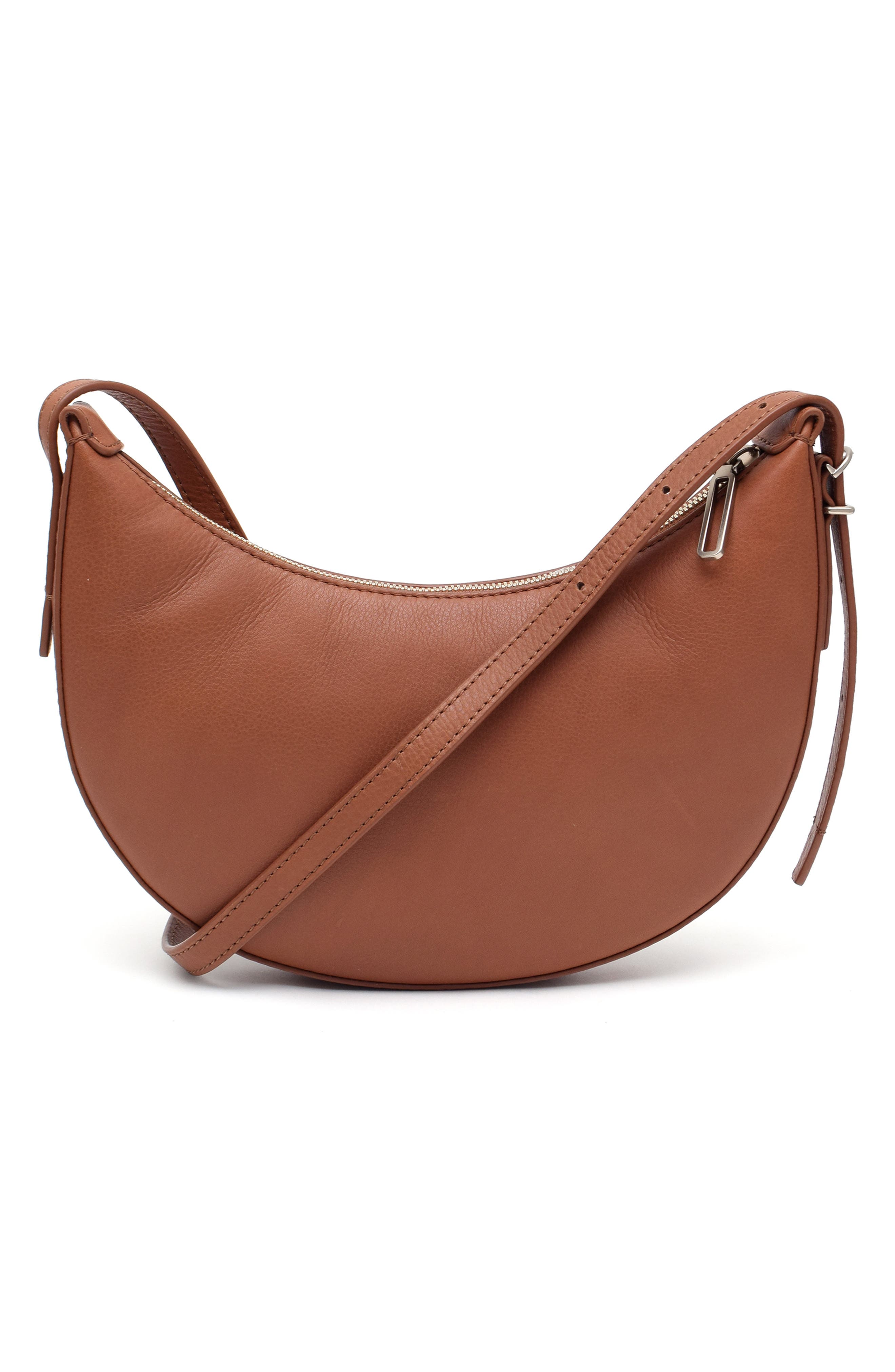 New Amsterdam Leatherworks Silas Leather Crossbody Bag, Alternate, color, Chestnut