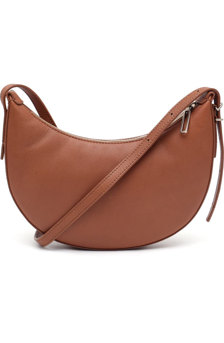 New Amsterdam Leatherworks Silas Leather Crossbody Bag, Alternate, color, Chestnut