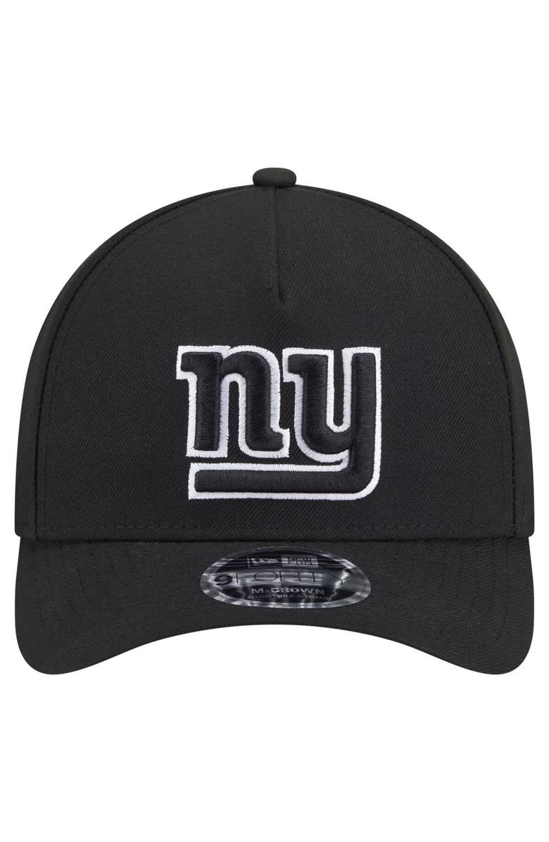 New Era Men's New Era Black New York Giants Team Collection 9FORTY M-Crown A-Frame Adjustable Hat, Alternate, color,