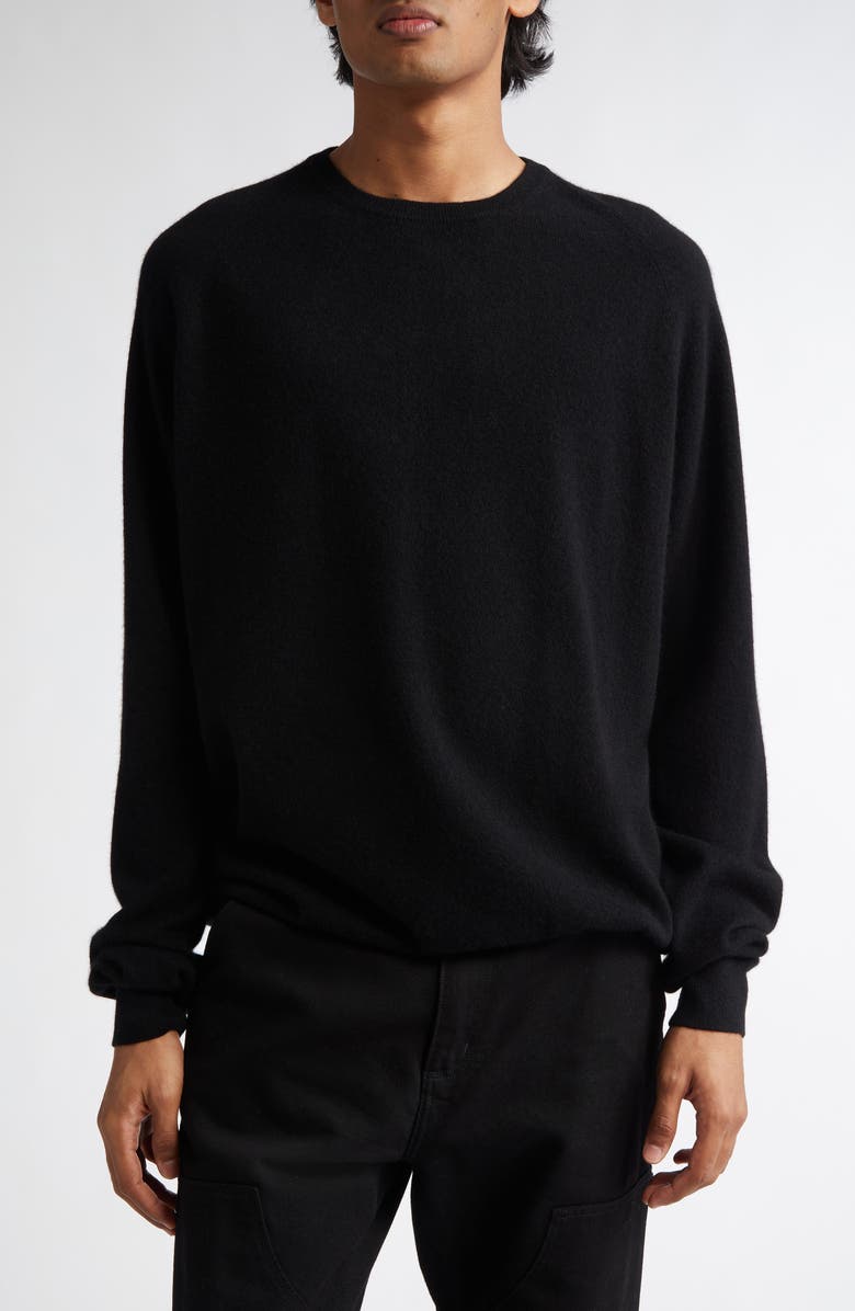 FRENCKENBERGER Cashmere Crewneck Sweater, Main, color, Black
