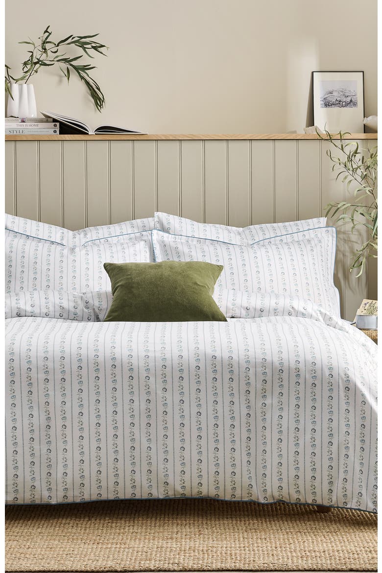 Rosamund Botanical Luxury Cotton Sateen Duvet Cover Sets, Alternate, color, Blue