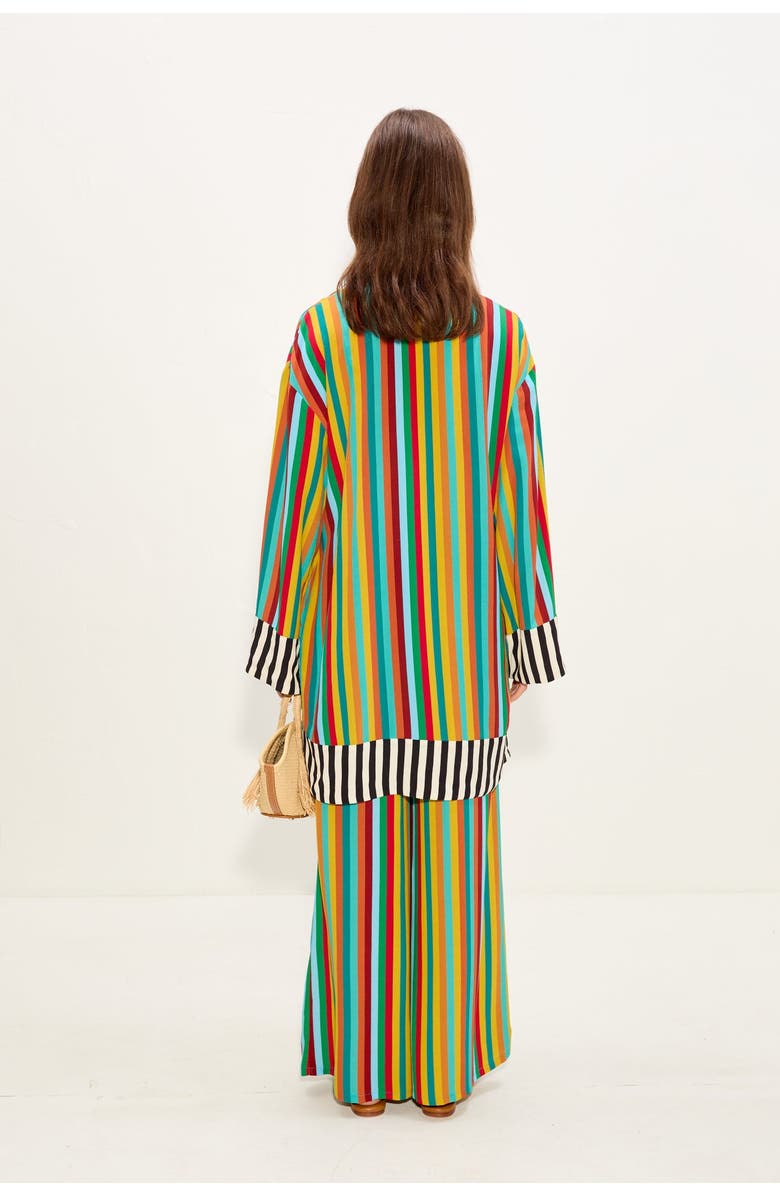 SIMONMILLER Diaz Crepe Mini Dress, Alternate, color, Vibrant Multi Stripe