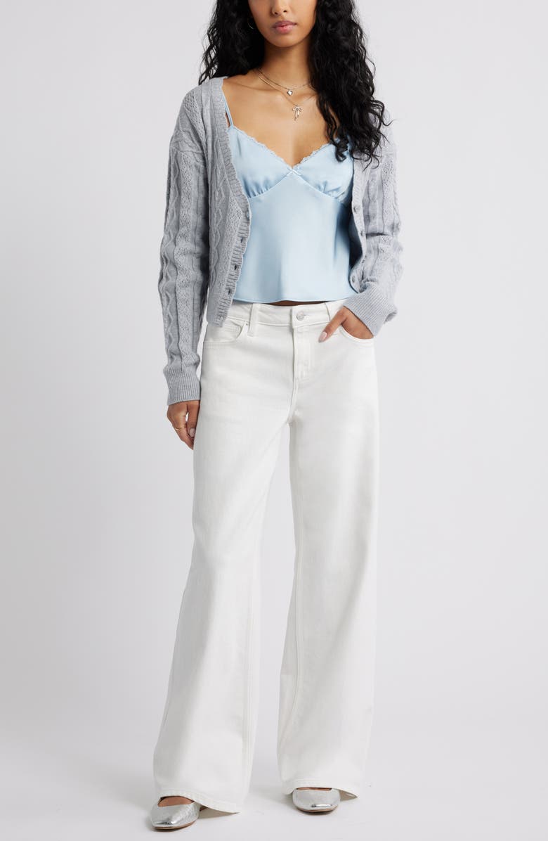 BP. Low Rise Baggy Wide Leg Jeans, Alternate, color, White