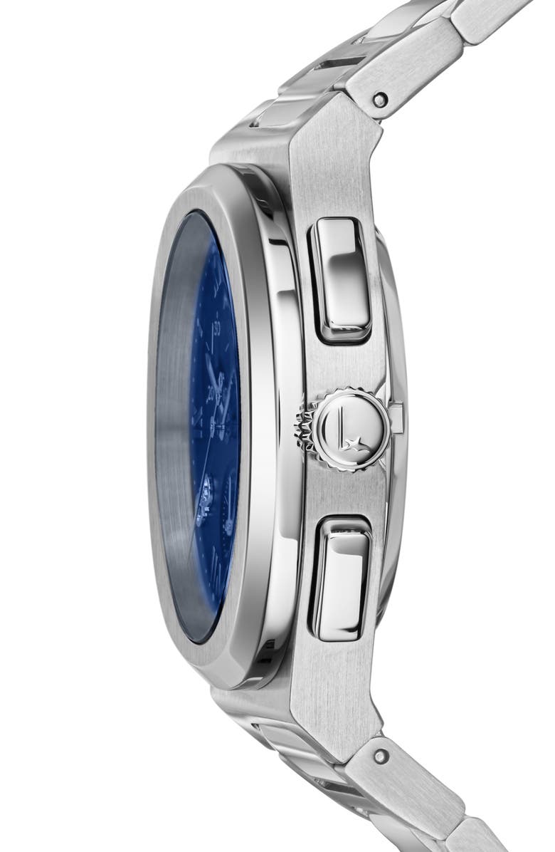 FERRAGAMO Elliptical Chronograph Bracelet Watch, 38mm, Alternate, color, Stainless Steel