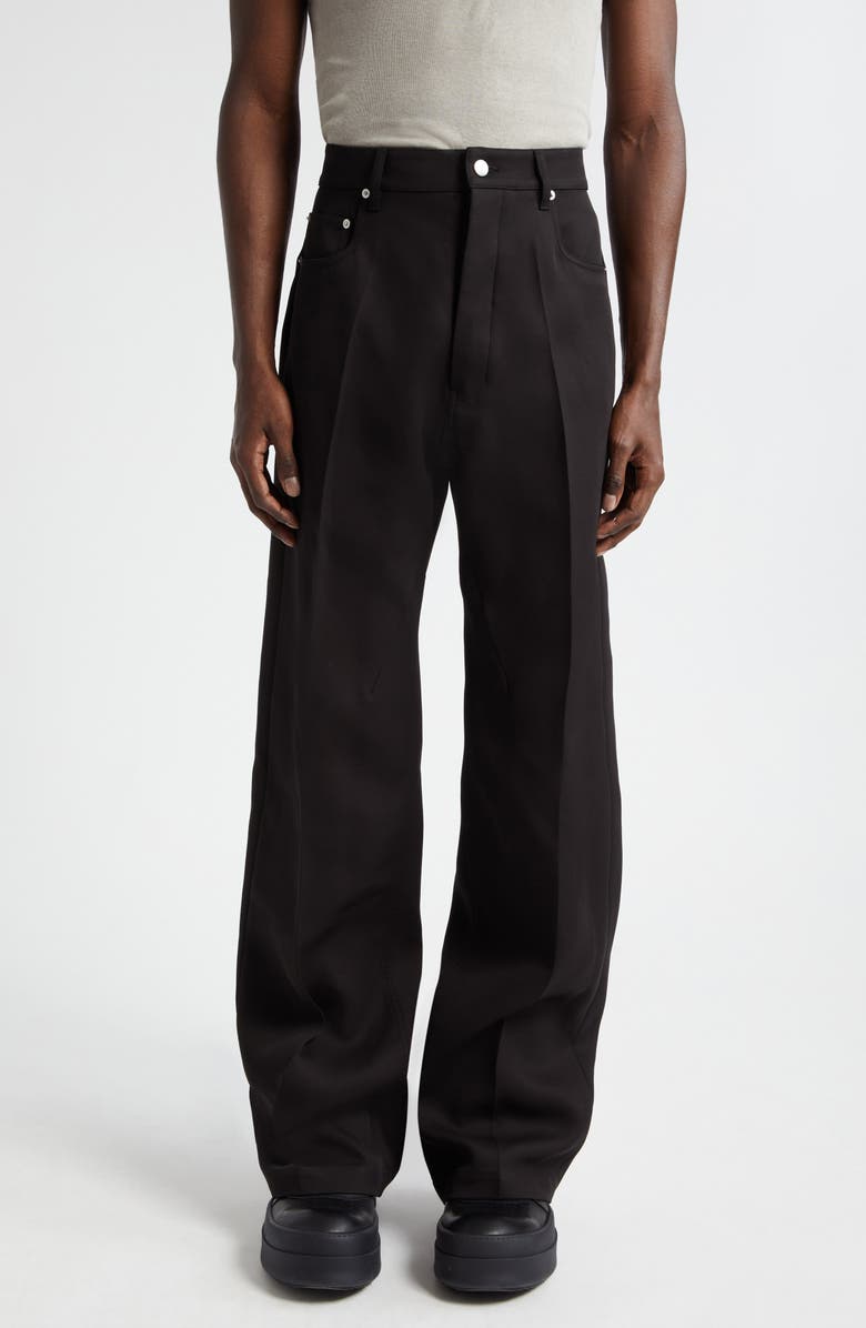 Rick Owens Geth Silk & Wool Wide Leg Jeans, Main, color, 