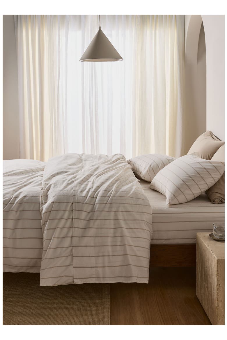 Brushed Cotton Duvet Cover, Alternate, color, CREAM/LATTE