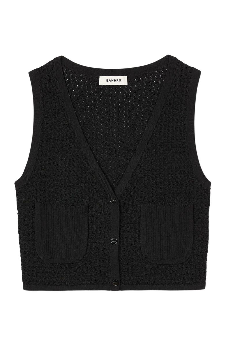 SANDRO Decorative knit cardigan, Alternate, color, 