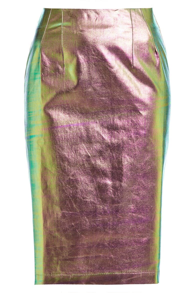 Iridescent Mermaid Pencil Skirt, Alternate, color, GREEN MULTI