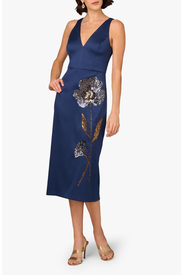 aidan mattox beaded sheath dress Aidan Mattox