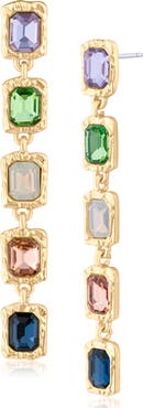 JARDIN Multicolor Crystal Linear Drop Earrings
