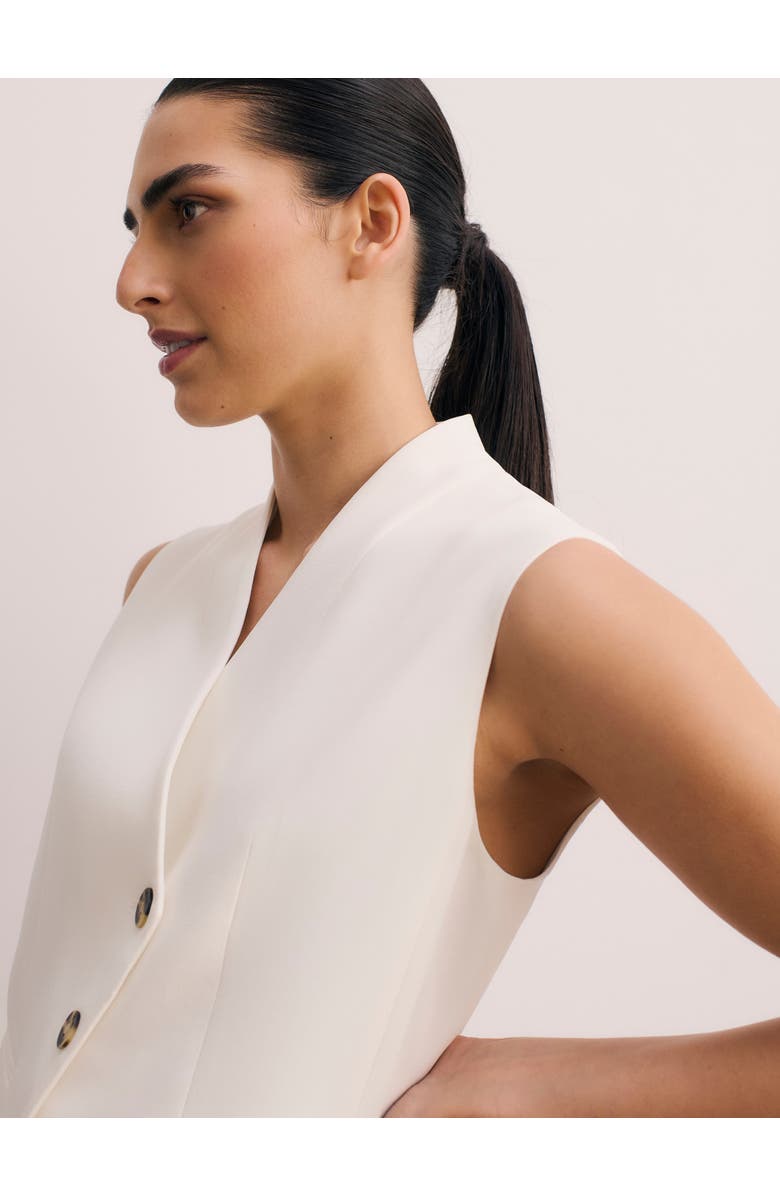 The Fold Romney Clever Crepe Waistcoat, Alternate, color, Ivory