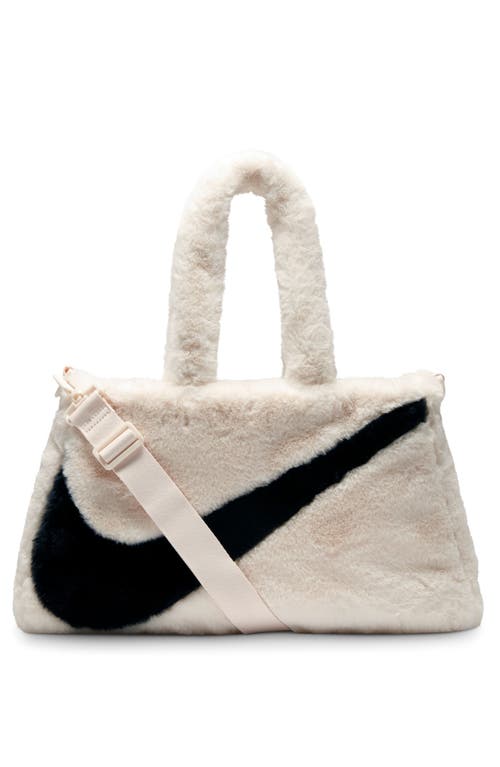 Nike Sportswear Faux Fur Tote Bag In Neutral