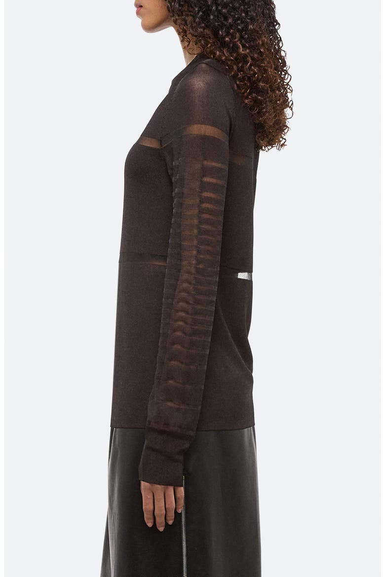 Burnout Stripe Sheer Top, Alternate, color, ESPRESSO - D1P