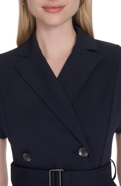 Calvin Klein Double Breasted Sheath Dress In Blue