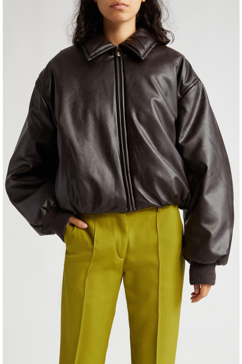 Onnea Coated Bomber Jacket, Main, color, DARK BROWN