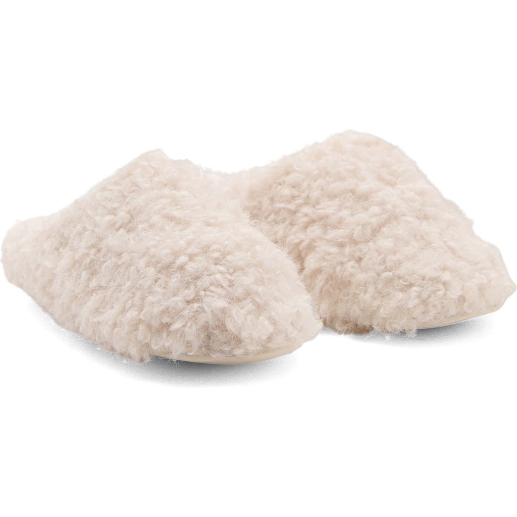 Mango Faux Shearling Slipper In White