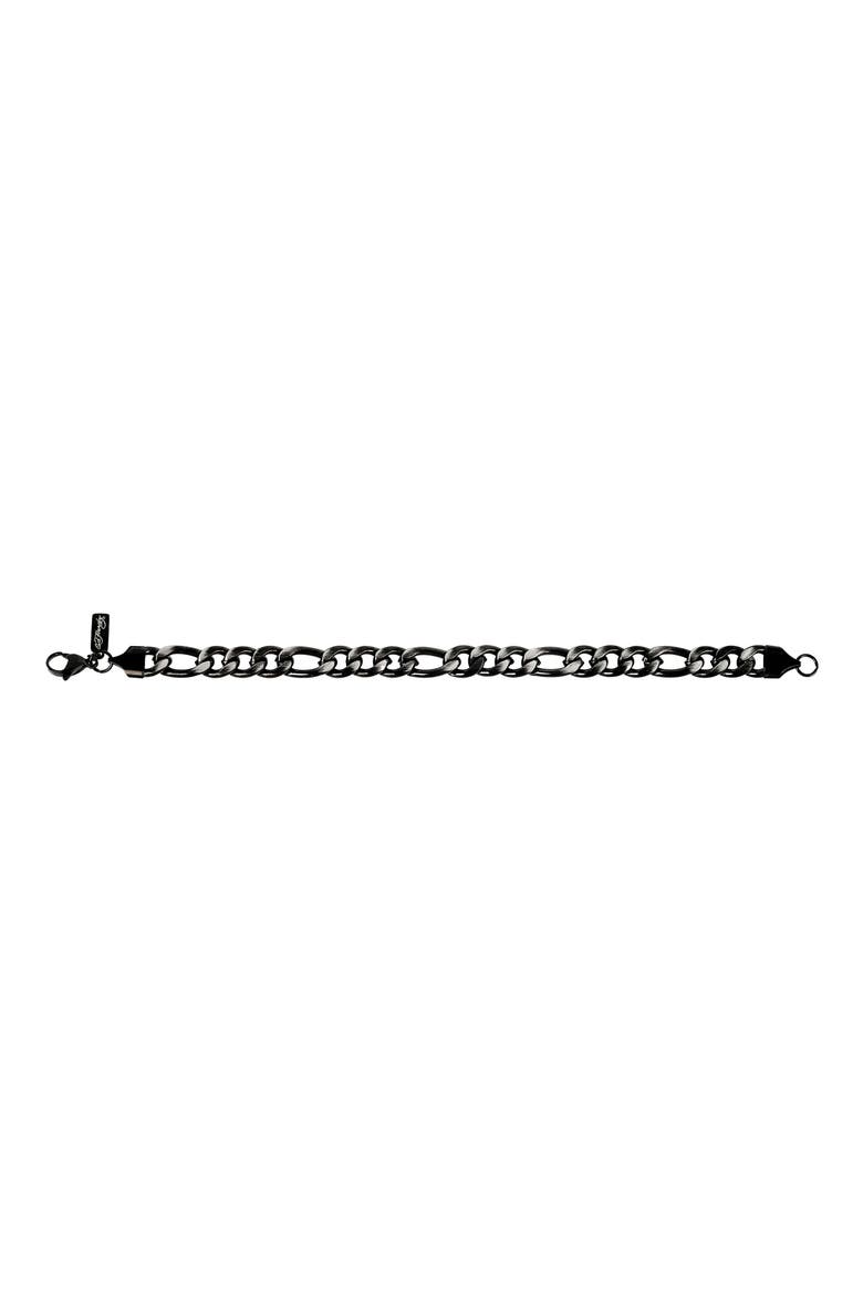 Men's Figaro Chain Bracelet, Alternate, color, BLACK