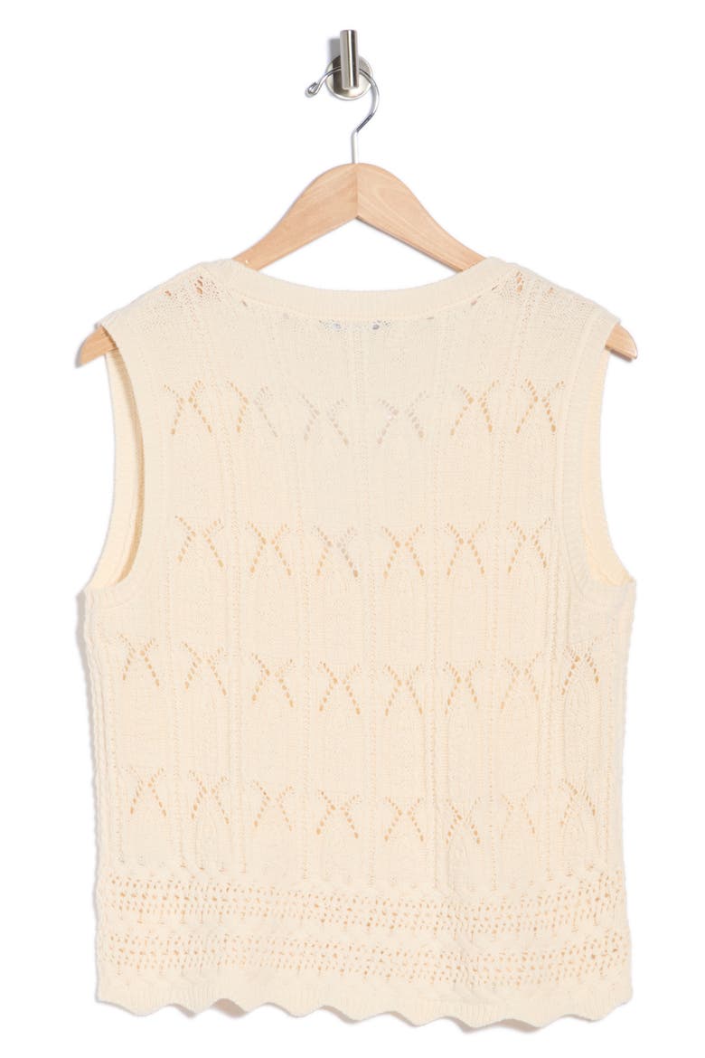 Crochet Sweater Vest, Alternate, color, CREAM