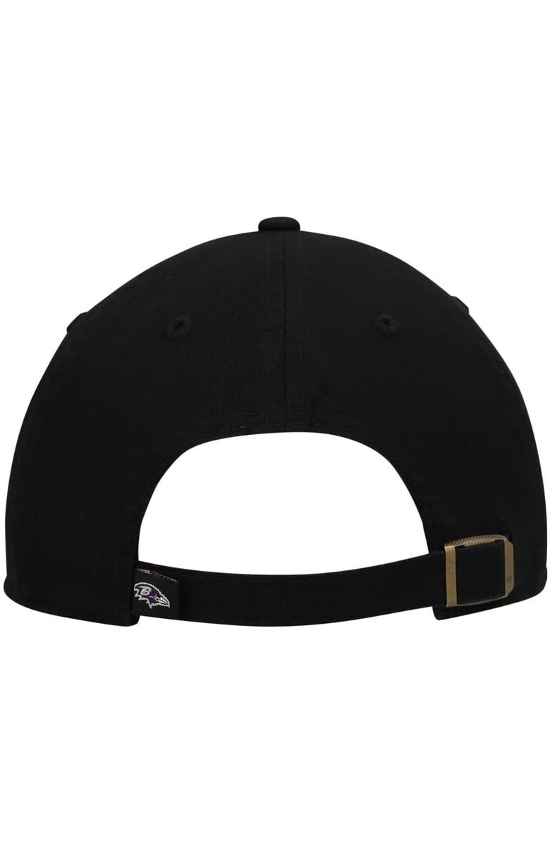 '47 Women's '47 Black Baltimore Ravens Shimmer Text Clean Up Adjustable Hat, Alternate, color,