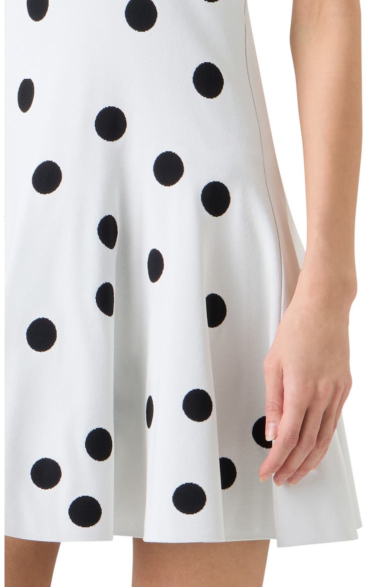 Polka Dot Jacquard Knit Fit & Flare Dress, Alternate, color, CREAM-BLACK