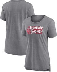 Fanatics MTO Label Women's Gray Oklahoma Sooners True Mascot Tri-Blend T-Shirt