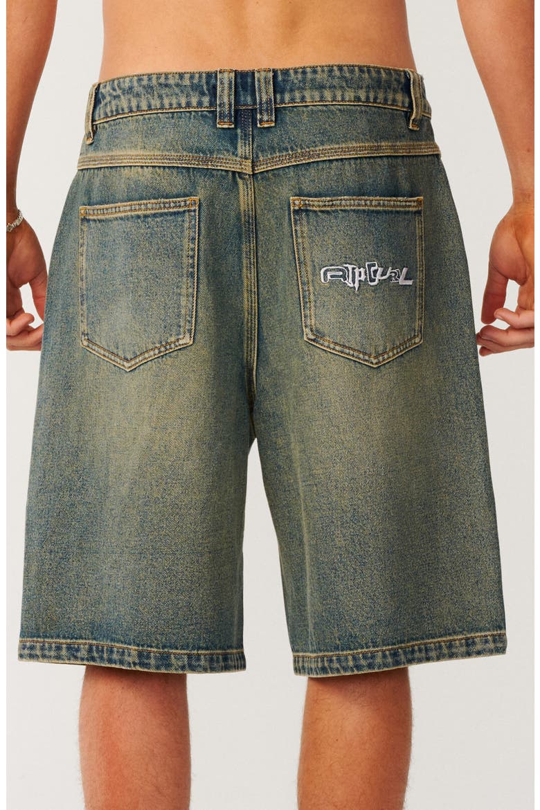 Archive Dirty Denim Shorts, Alternate, color, DIRTY MID BLUE