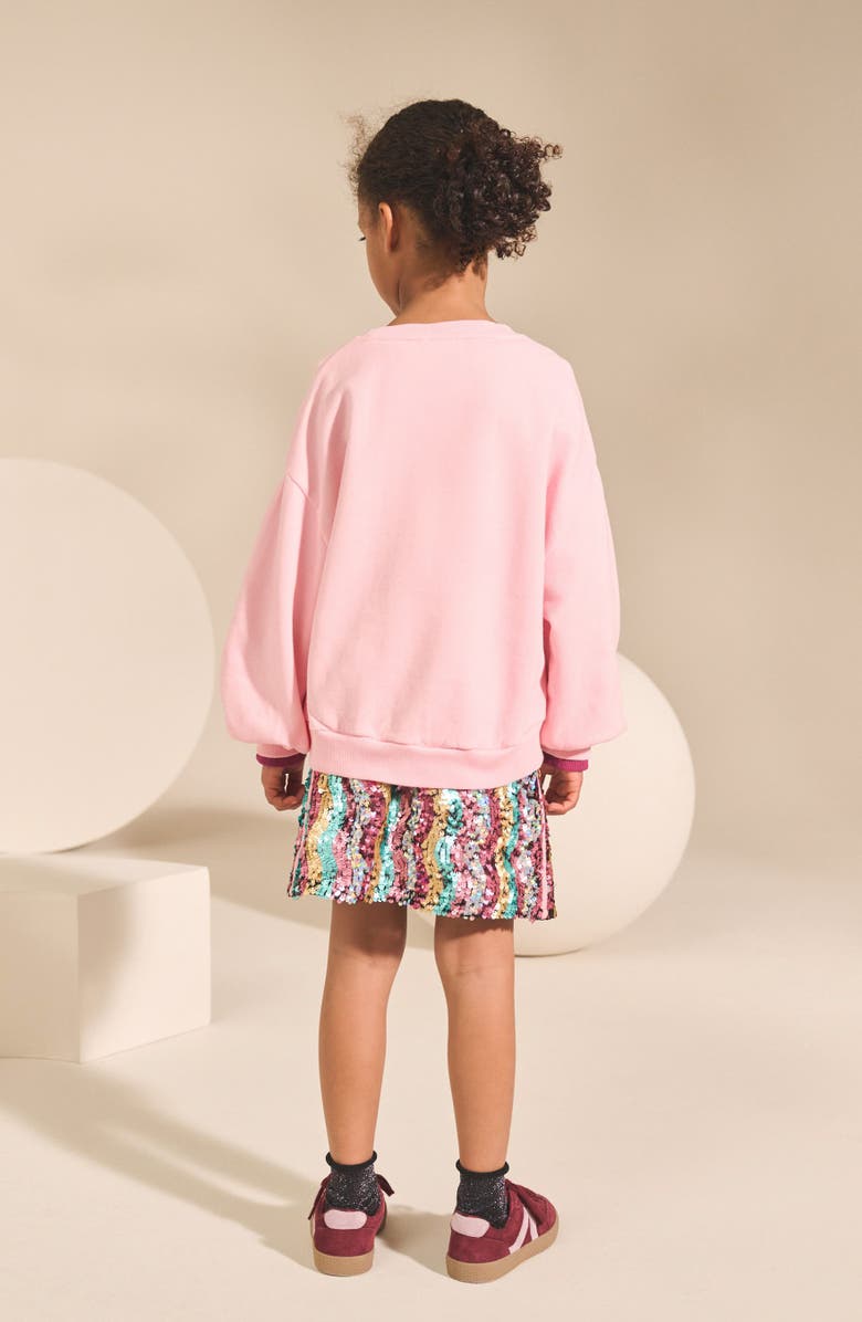 NEXT Kids' Heart Sequin Embellished Graphic Sweatshirt, Alternate, color, Pink