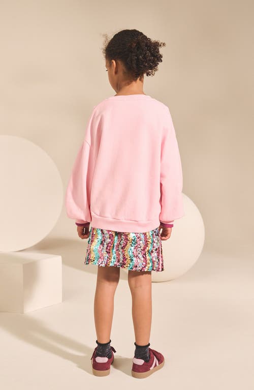 Next Kids' Heart Sequin Embellished Graphic Sweatshirt In Pink