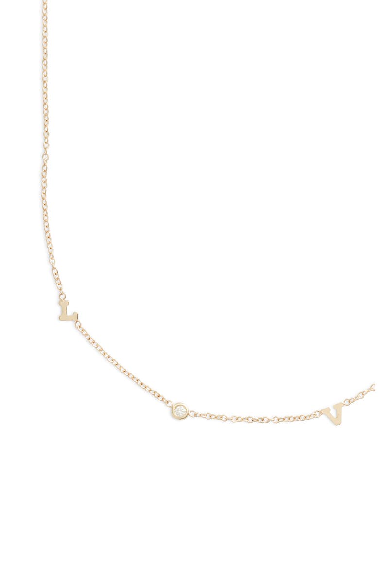 Itty Bitty Love Diamond Necklace, Main, color, YELLOW GOLD