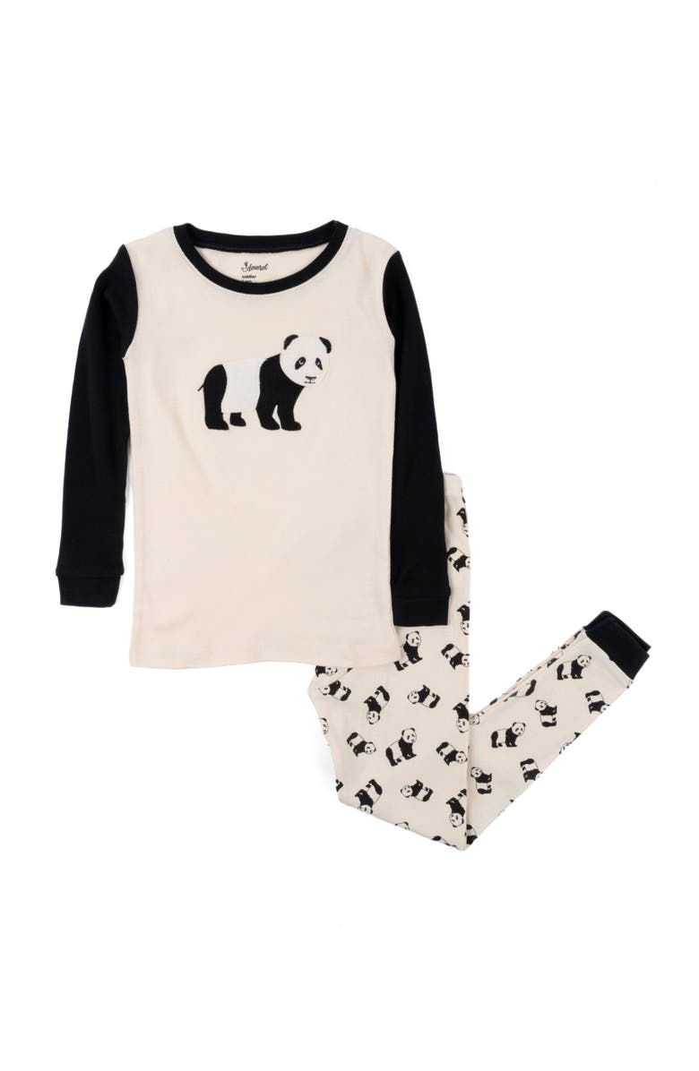 Leveret Two-Piece Cotton Printed Matching Family Pajamas, Animal Friends, Main, color, Panda