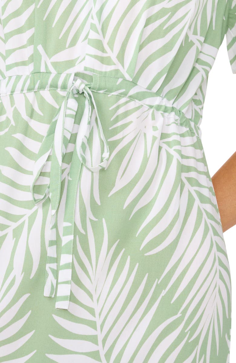 Vince Camuto Palm Print Maxi Dress, Alternate, color, Sage