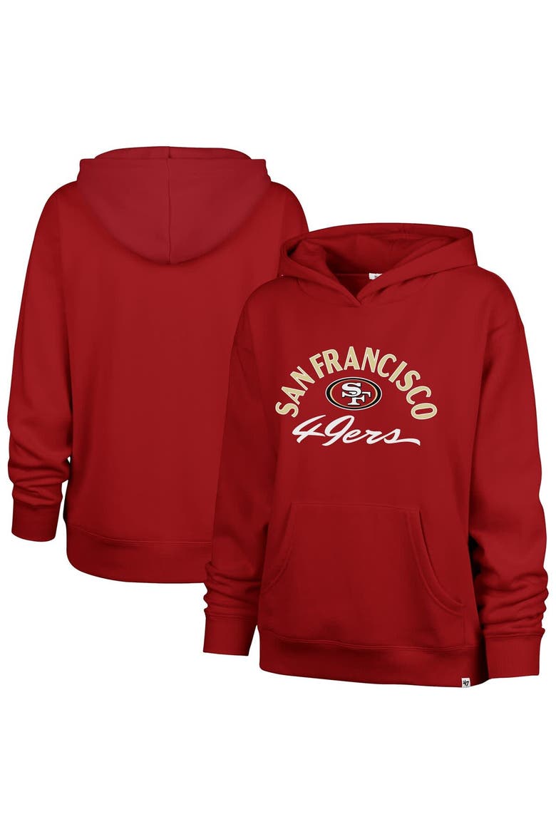 Women's '47 Scarlet San Francisco 49ers Plus Size Whirlwind Naomi Hoodie, Main, color, Scarlet