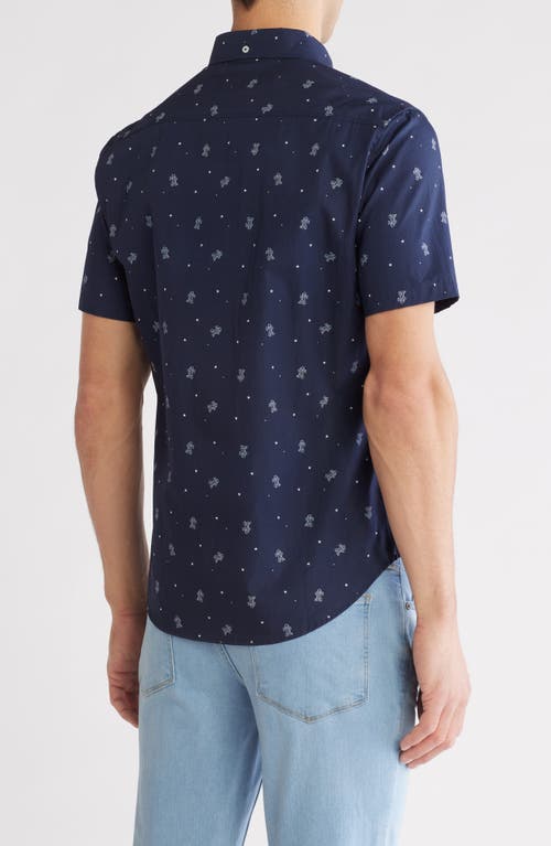 Public Art Short Sleeve Button-down Shirt In Navy