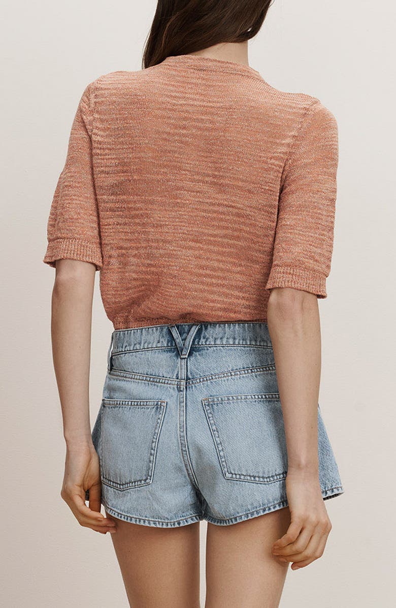 Veronica Beard Shana Linen Blend Cardigan, Alternate, color, Muted Clay