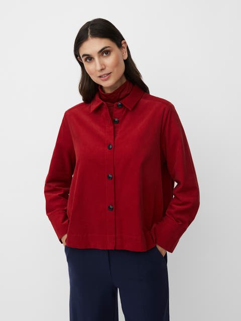 Long Sleeve Collared Velvet Shirt