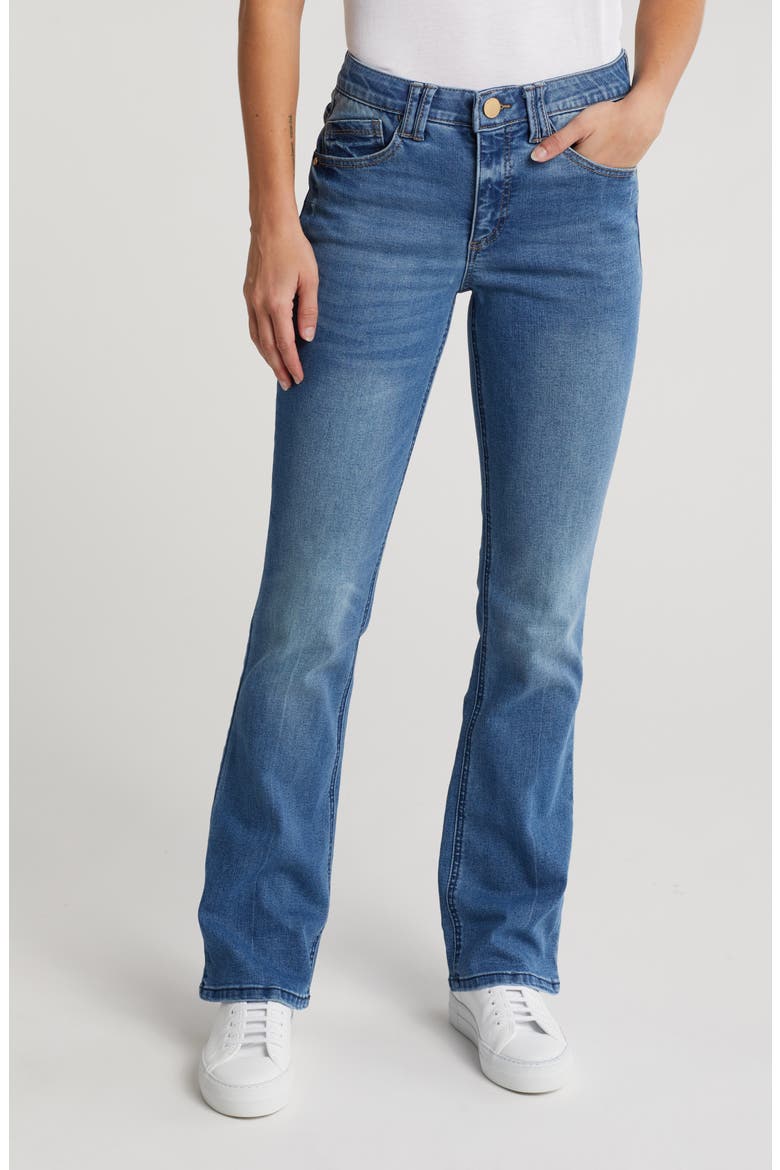 Embroidered Itty Bitty Bootcut Jeans, Main, color, MID BLUE