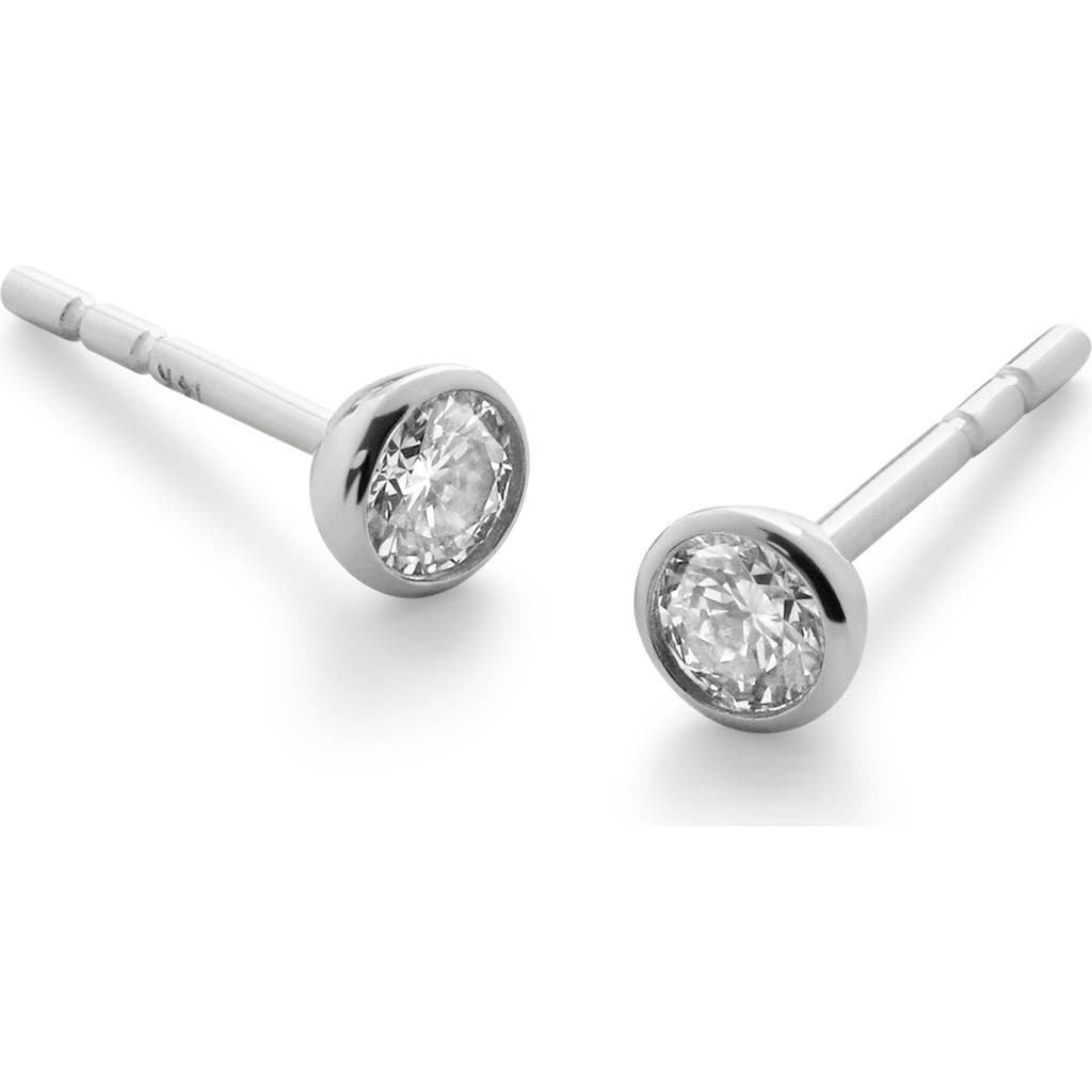 Monica Vinader Lab Grown Diamond Solitaire Stud Earrings In Metallic
