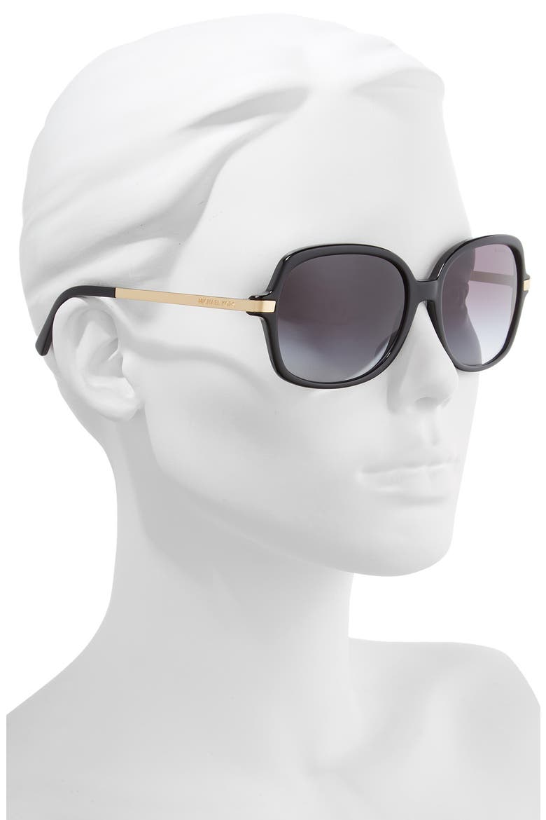 57mm Gradient Square Sunglasses, Alternate, color, BLACK/ GOLD/ BLACK GRADIENT